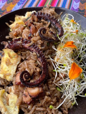 Arroz Chaufa com Pulpo